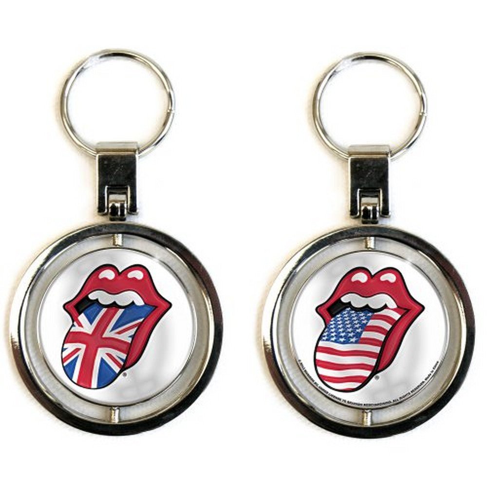 ROLLING STONES ローリングストーンズ (来日 35周年 記念 ) - UK & US Tongues / スピナー・キーチェイン / キーホルダー - PGS